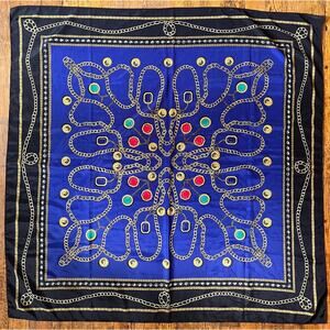 Vintage scarf with chain and jewelry print